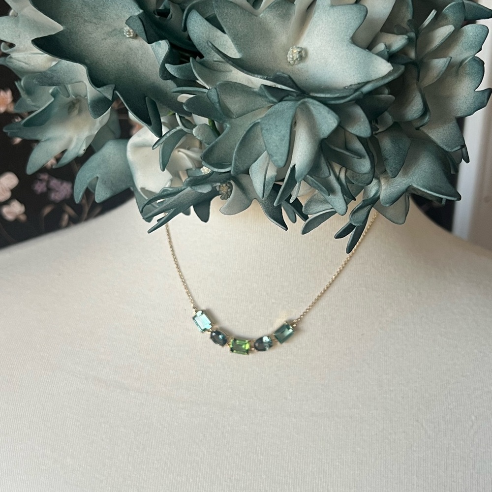 Ralph Lauren 5-stone necklace (blue and green stones) - Picture 2 of 2